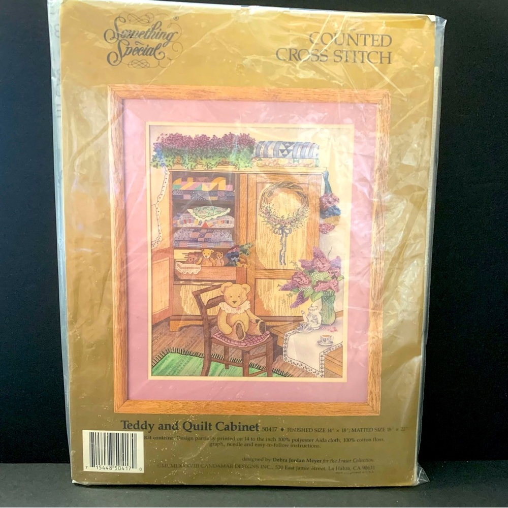 Something Special Cross Stitch Teddy and Quilt Cabinet  #50417